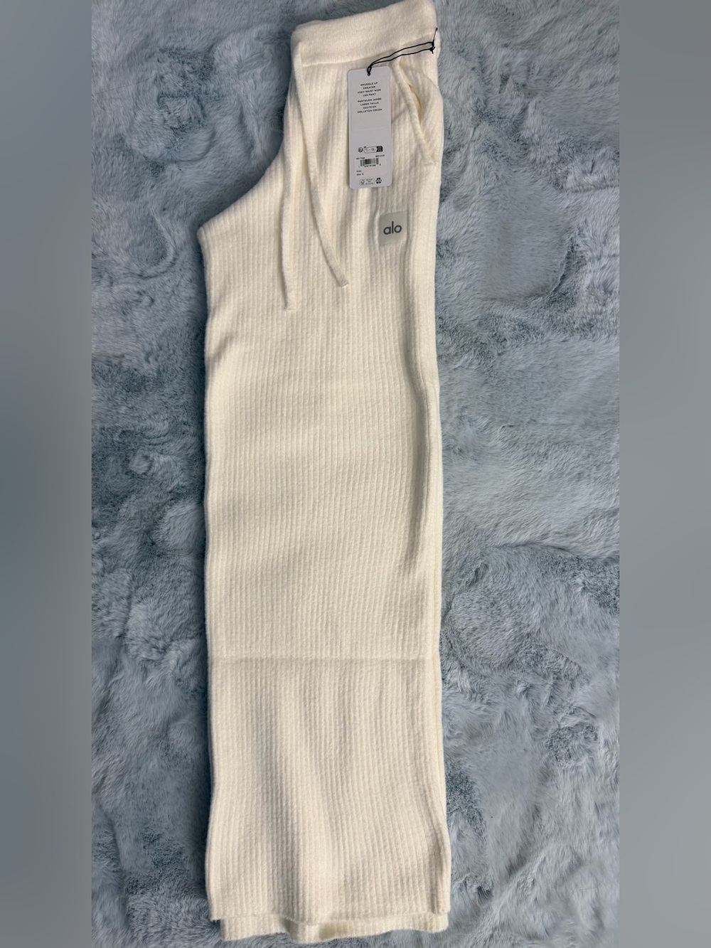 ALO Yoga Womens Cream Ribbed Joggers